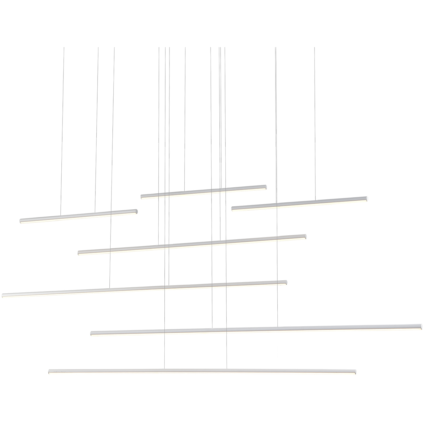 Chute Motion LED 70.88 inch White Multi Pendant Ceiling Light